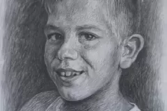 Laza, 50x70cm, ugalj i olovka na papiru, 2019.